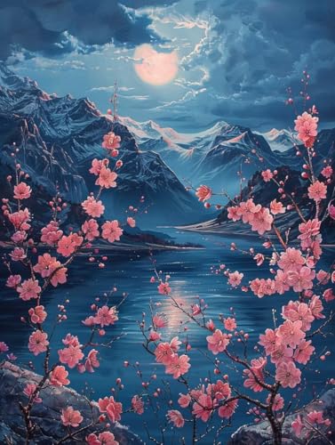 Malen Nach Zahlen Erwachsene Mond, Malen Nach Zahlen Blume, Paint by Numbers DIY Handgemalt Ölgemälde Kit Mit 3 Pinsel und Acrylfarbe, Deko Wohnzimmer und Zimmer Deko, Geschenke 60x80 cm Z-6286 Malen Nach Zahlen Erwachsene Mond, Malen Nach Zahlen Blume, Paint by Numbers DIY Handgemalt Ölgemälde Kit Mit 3 Pinsel und Acrylfarbe, Deko Wohnzimmer und Zimmer Deko, Geschenke 60x80 cm Z-6286 von LSPKKYOU
