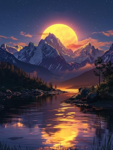 Malen Nach Zahlen Erwachsene Mond Malen Nach Zahlen, Paint by Numbers Adult Berg, DIY Set Erwachsene Handgemalt Ölgemälde mit Pinseln und Acrylfarben, für Deko Wohnzimmer Geschenke 40x50 cm I-3922 Malen Nach Zahlen Erwachsene Mond Malen Nach Zahlen, Paint by Numbers Adult Berg, DIY Set Erwachsene Handgemalt Ölgemälde mit Pinseln und Acrylfarben, für Deko Wohnzimmer Geschenke 40x50 cm I-3922 von LSPKKYOU