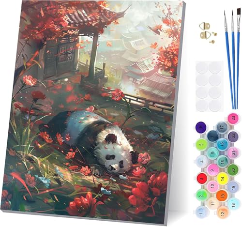 Malen Nach Zahlen Erwachsene Panda, Malen Nach Zahlen Blume, DIY Set Erwachsene Mit 3 Pinseln und Acrylfarbe Knitterfreie Leinwand, Paint by Numbers für Deko Wohnzimmer und Wanddeko 100x135cm X-8553 Malen Nach Zahlen Erwachsene Panda, Malen Nach Zahlen Blume, DIY Set Erwachsene Mit 3 Pinseln und Acrylfarbe Knitterfreie Leinwand, Paint by Numbers für Deko Wohnzimmer und Wanddeko 100x135cm X-8553 von LSPKKYOU