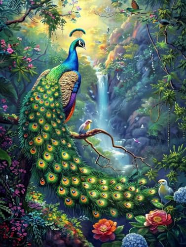 Malen Nach Zahlen Erwachsene Pfau, Malen Nach Zahlen Blume, Paint by Numbers DIY Handgemalt Ölgemälde Kit Mit 3 Pinsel und Acrylfarbe, Deko Wohnzimmer und Zimmer Deko, Geschenke 30x40 cm 7-8601 Malen Nach Zahlen Erwachsene Pfau, Malen Nach Zahlen Blume, Paint by Numbers DIY Handgemalt Ölgemälde Kit Mit 3 Pinsel und Acrylfarbe, Deko Wohnzimmer und Zimmer Deko, Geschenke 30x40 cm 7-8601 von LSPKKYOU