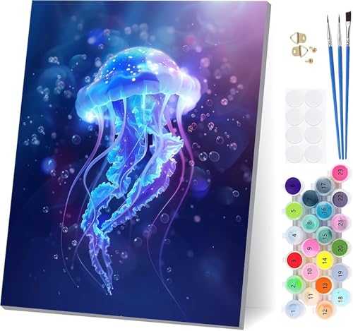 Malen Nach Zahlen Erwachsene Qualle, Malen Nach Zahlen Traum, DIY Set Erwachsene Mit 3 Pinseln und Acrylfarbe Knitterfreie Leinwand, Paint by Numbers für Deko Wohnzimmer und Wanddeko 100x135cm M-2177 Malen Nach Zahlen Erwachsene Qualle, Malen Nach Zahlen Traum, DIY Set Erwachsene Mit 3 Pinseln und Acrylfarbe Knitterfreie Leinwand, Paint by Numbers für Deko Wohnzimmer und Wanddeko 100x135cm M-2177 von LSPKKYOU