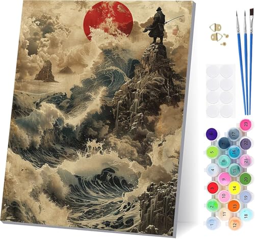 Malen Nach Zahlen Erwachsene Samurai, Malen Nach Zahlen Landschaft, DIY Set Erwachsene Mit 3 Pinseln und Acrylfarbe Knitterfreie Leinwand, Paint by Numbers für Deko Wohnzimmer Geschenke 60x80cm 2-5091 Malen Nach Zahlen Erwachsene Samurai, Malen Nach Zahlen Landschaft, DIY Set Erwachsene Mit 3 Pinseln und Acrylfarbe Knitterfreie Leinwand, Paint by Numbers für Deko Wohnzimmer Geschenke 60x80cm 2-5091 von LSPKKYOU