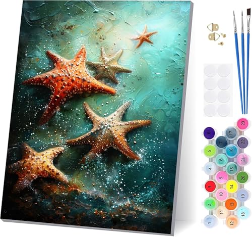 Malen Nach Zahlen Erwachsene Seestern, Malen Nach Zahlen Traum, DIY Set Erwachsene Mit 3 Pinseln und Acrylfarbe Knitterfreie Leinwand, Paint by Numbers für Deko Wohnzimmer und Wanddeko 90x120cm 6-3256 Malen Nach Zahlen Erwachsene Seestern, Malen Nach Zahlen Traum, DIY Set Erwachsene Mit 3 Pinseln und Acrylfarbe Knitterfreie Leinwand, Paint by Numbers für Deko Wohnzimmer und Wanddeko 90x120cm 6-3256 von LSPKKYOU