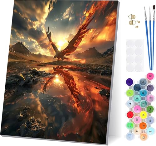 Malen Nach Zahlen Erwachsene Sonnenuntergang, Malen Nach Zahlen Adler, DIY Set Erwachsene Mit 3 Pinseln und Acrylfarbe Knitterfreie Leinwand, Paint by Numbers für Deko Wohnzimmer 60x80cm T-2481 Malen Nach Zahlen Erwachsene Sonnenuntergang, Malen Nach Zahlen Adler, DIY Set Erwachsene Mit 3 Pinseln und Acrylfarbe Knitterfreie Leinwand, Paint by Numbers für Deko Wohnzimmer 60x80cm T-2481 von LSPKKYOU