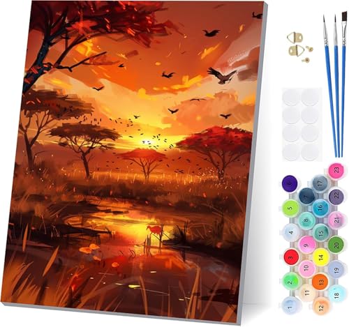 Malen Nach Zahlen Erwachsene Sonnenuntergang, Malen Nach Zahlen Baum, DIY Set Erwachsene Mit 3 Pinseln und Acrylfarbe Knitterfreie Leinwand, Paint by Numbers für Deko Wohnzimmer 100x135cm Y-3677 Malen Nach Zahlen Erwachsene Sonnenuntergang, Malen Nach Zahlen Baum, DIY Set Erwachsene Mit 3 Pinseln und Acrylfarbe Knitterfreie Leinwand, Paint by Numbers für Deko Wohnzimmer 100x135cm Y-3677 von LSPKKYOU