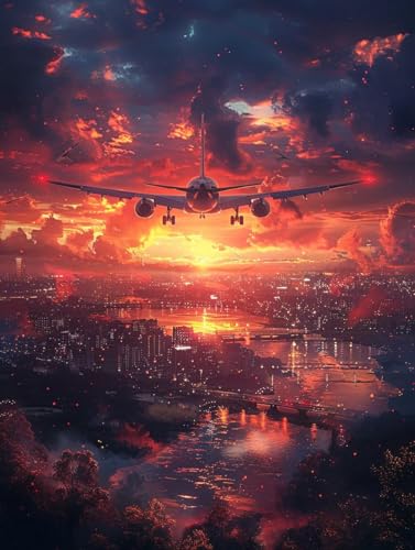 Malen Nach Zahlen Erwachsene Sonnenuntergang, Malen Nach Zahlen Flugzeug, Paint by Numbers DIY Handgemalt Ölgemälde Kit Mit 3 Pinsel und Acrylfarbe, Deko Wohnzimmer und Zimmer Deko 100x135 cm J-6254 Malen Nach Zahlen Erwachsene Sonnenuntergang, Malen Nach Zahlen Flugzeug, Paint by Numbers DIY Handgemalt Ölgemälde Kit Mit 3 Pinsel und Acrylfarbe, Deko Wohnzimmer und Zimmer Deko 100x135 cm J-6254 von LSPKKYOU