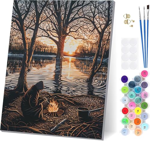 Malen Nach Zahlen Erwachsene Sonnenuntergang, Malen Nach Zahlen Landschaft, DIY Set Erwachsene Mit 3 Pinseln und Acrylfarbe Knitterfreie Leinwand, Paint by Numbers für Deko Wohnzimmer 40x50cm 4-4392 Malen Nach Zahlen Erwachsene Sonnenuntergang, Malen Nach Zahlen Landschaft, DIY Set Erwachsene Mit 3 Pinseln und Acrylfarbe Knitterfreie Leinwand, Paint by Numbers für Deko Wohnzimmer 40x50cm 4-4392 von LSPKKYOU