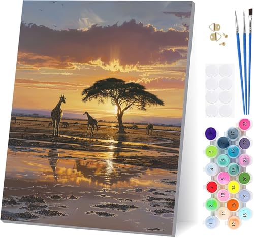 Malen Nach Zahlen Erwachsene Sonnenuntergang, Malen Nach Zahlen Landschaft, DIY Set Erwachsene Mit 3 Pinseln und Acrylfarbe Knitterfreie Leinwand, Paint by Numbers für Deko Wohnzimmer 80x110cm 8-7575 Malen Nach Zahlen Erwachsene Sonnenuntergang, Malen Nach Zahlen Landschaft, DIY Set Erwachsene Mit 3 Pinseln und Acrylfarbe Knitterfreie Leinwand, Paint by Numbers für Deko Wohnzimmer 80x110cm 8-7575 von LSPKKYOU