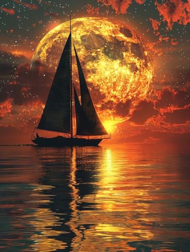 Malen Nach Zahlen Erwachsene Sonnenuntergang, Malen Nach Zahlen Segelboot, Paint by Numbers DIY Handgemalt Ölgemälde Kit Mit 3 Pinsel und Acrylfarbe, Deko Wohnzimmer und Zimmer Deko 30x40 cm U-5932 Malen Nach Zahlen Erwachsene Sonnenuntergang, Malen Nach Zahlen Segelboot, Paint by Numbers DIY Handgemalt Ölgemälde Kit Mit 3 Pinsel und Acrylfarbe, Deko Wohnzimmer und Zimmer Deko 30x40 cm U-5932 von LSPKKYOU