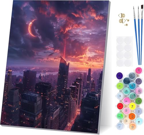Malen Nach Zahlen Erwachsene Sonnenuntergang, Malen Nach Zahlen Stadt, DIY Set Erwachsene Mit 3 Pinseln und Acrylfarbe Knitterfreie Leinwand, Paint by Numbers für Deko Wohnzimmer 100x130cm 5-9066 Malen Nach Zahlen Erwachsene Sonnenuntergang, Malen Nach Zahlen Stadt, DIY Set Erwachsene Mit 3 Pinseln und Acrylfarbe Knitterfreie Leinwand, Paint by Numbers für Deko Wohnzimmer 100x130cm 5-9066 von LSPKKYOU