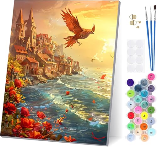 Malen Nach Zahlen Erwachsene Sonnenuntergang, Malen Nach Zahlen Vogel, DIY Set Erwachsene Mit 3 Pinseln und Acrylfarbe Knitterfreie Leinwand, Paint by Numbers für Deko Wohnzimmer 60x80cm 4-2915 Malen Nach Zahlen Erwachsene Sonnenuntergang, Malen Nach Zahlen Vogel, DIY Set Erwachsene Mit 3 Pinseln und Acrylfarbe Knitterfreie Leinwand, Paint by Numbers für Deko Wohnzimmer 60x80cm 4-2915 von LSPKKYOU