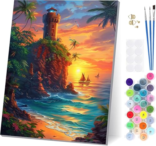 Malen Nach Zahlen Erwachsene Sonnenuntergang, Malen Nach Zahlen Wasserturm, DIY Set Erwachsene Mit 3 Pinseln und Acrylfarbe Knitterfreie Leinwand, Paint by Numbers für Deko Wohnzimmer 100x135cm 5-3810 Malen Nach Zahlen Erwachsene Sonnenuntergang, Malen Nach Zahlen Wasserturm, DIY Set Erwachsene Mit 3 Pinseln und Acrylfarbe Knitterfreie Leinwand, Paint by Numbers für Deko Wohnzimmer 100x135cm 5-3810 von LSPKKYOU