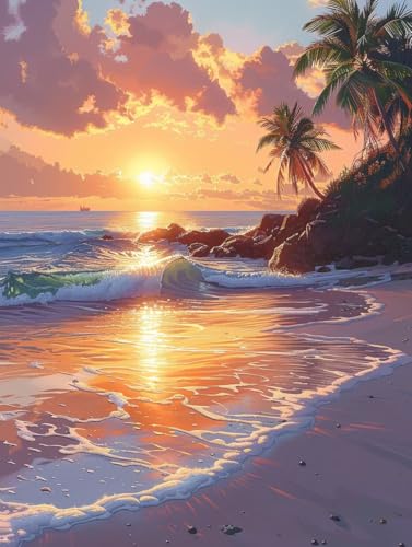 Malen Nach Zahlen Erwachsene Sonnenuntergang Malen Nach Zahlen, Paint by Numbers Adult Strand, DIY Set Erwachsene Handgemalt Ölgemälde mit Pinseln und Acrylfarben, für Deko Wohnzimmer 100x135cm O-1203 Malen Nach Zahlen Erwachsene Sonnenuntergang Malen Nach Zahlen, Paint by Numbers Adult Strand, DIY Set Erwachsene Handgemalt Ölgemälde mit Pinseln und Acrylfarben, für Deko Wohnzimmer 100x135cm O-1203 von LSPKKYOU