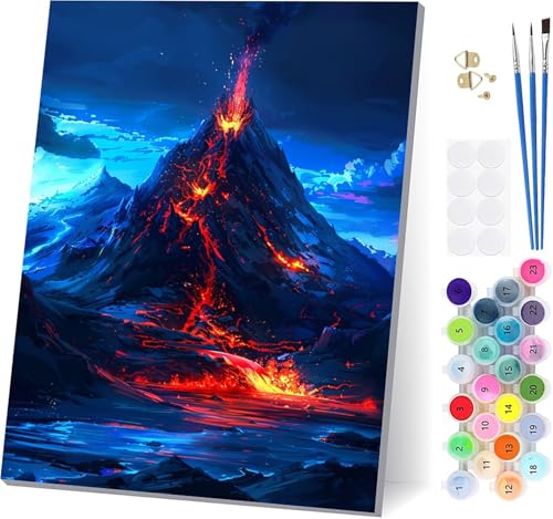 Malen Nach Zahlen Erwachsene Vulkan, Malen Nach Zahlen Flamme, DIY Set Erwachsene Mit 3 Pinseln und Acrylfarbe Knitterfreie Leinwand, Paint by Numbers für Deko Wohnzimmer und Wanddeko 70x95cm N-7496 Malen Nach Zahlen Erwachsene Vulkan, Malen Nach Zahlen Flamme, DIY Set Erwachsene Mit 3 Pinseln und Acrylfarbe Knitterfreie Leinwand, Paint by Numbers für Deko Wohnzimmer und Wanddeko 70x95cm N-7496 von LSPKKYOU