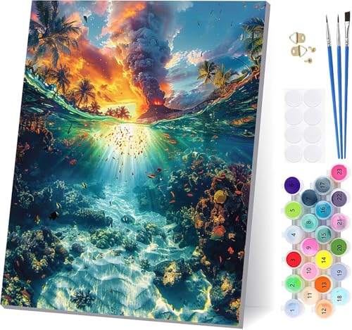 Malen Nach Zahlen Erwachsene Vulkan, Malen Nach Zahlen Landschaft, DIY Set Erwachsene Mit 3 Pinseln und Acrylfarbe Knitterfreie Leinwand, Paint by Numbers für Deko Wohnzimmer Geschenke 30x40cm 1-5081 Malen Nach Zahlen Erwachsene Vulkan, Malen Nach Zahlen Landschaft, DIY Set Erwachsene Mit 3 Pinseln und Acrylfarbe Knitterfreie Leinwand, Paint by Numbers für Deko Wohnzimmer Geschenke 30x40cm 1-5081 von LSPKKYOU