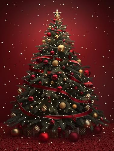 Malen Nach Zahlen Erwachsene Weihnachtsbaum Malen Nach Zahlen, Paint by Numbers Adult Geschenk, DIY Set Erwachsene Handgemalt Ölgemälde mit Pinseln und Acrylfarben, Deko Wohnzimmer 100x135cm 5-1939 von LSPKKYOU