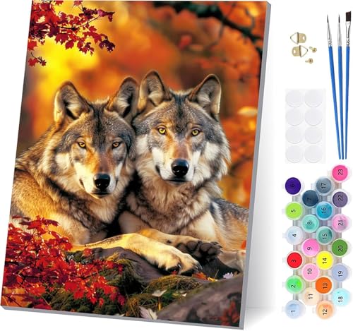Malen Nach Zahlen Erwachsene Wolf, Malen Nach Zahlen Tier, DIY Set Erwachsene Mit 3 Pinseln und Acrylfarbe Knitterfreie Leinwand, Paint by Numbers für Deko Wohnzimmer und Wanddeko 80x110cm K-6614 Malen Nach Zahlen Erwachsene Wolf, Malen Nach Zahlen Tier, DIY Set Erwachsene Mit 3 Pinseln und Acrylfarbe Knitterfreie Leinwand, Paint by Numbers für Deko Wohnzimmer und Wanddeko 80x110cm K-6614 von LSPKKYOU