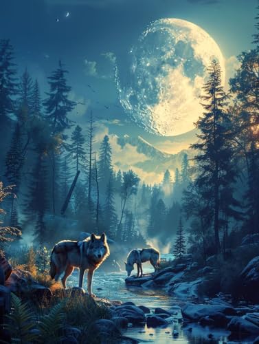 Malen Nach Zahlen Erwachsene Wolf Malen Nach Zahlen, Paint by Numbers Adult Mond, DIY Set Erwachsene Handgemalt Ölgemälde mit Pinseln und Acrylfarben, für Deko Wohnzimmer Geschenke 100x135 cm 3-2894 Malen Nach Zahlen Erwachsene Wolf Malen Nach Zahlen, Paint by Numbers Adult Mond, DIY Set Erwachsene Handgemalt Ölgemälde mit Pinseln und Acrylfarben, für Deko Wohnzimmer Geschenke 100x135 cm 3-2894 von LSPKKYOU