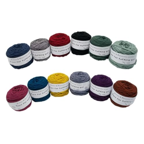 12 x 200g Knäuel Strickgarn,Garn für Tuftingpistole,professionelles DIY-Strickgarn für Teppiche,8 Stränge Faden,5mm dick,200m pro Knäuel,Mischgarn aus Baumwolle und Polyester zum Häkeln 12 x 200g Knäuel Strickgarn,Garn für Tuftingpistole,professionelles DIY-Strickgarn für Teppiche,8 Stränge Faden,5mm dick,200m pro Knäuel,Mischgarn aus Baumwolle und Polyester zum Häkeln von LSQXSS