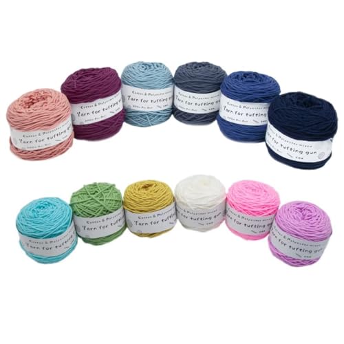 Getuftetes Garn aus Polyester und Baumwolle gemischt,195g/Rolle Wollknäuel,8 Stränge professionelles Garn für Tufting-Pistole,5mm dickes DIY-Teppichgarn zum Stricken/Stanzen,200 Meter pro Rolle Getuftetes Garn aus Polyester und Baumwolle gemischt,195g/Rolle Wollknäuel,8 Stränge professionelles Garn für Tufting-Pistole,5mm dickes DIY-Teppichgarn zum Stricken/Stanzen,200 Meter pro Rolle von LSQXSS