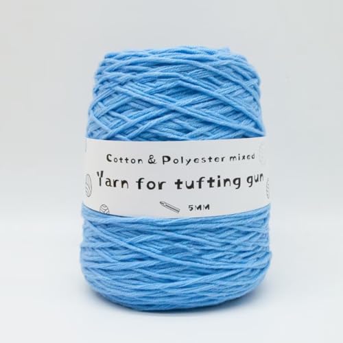 LSQXSS 458 g Knäuel-Tuftgarn, professionelles 8-fach getuftetes Garn zum Tuften von Teppichen, Stanznadel, 5 mm dickes Poke-Stickgarn, gemischtes Nähgarn aus Polyester-Baumwolle von LSQXSS