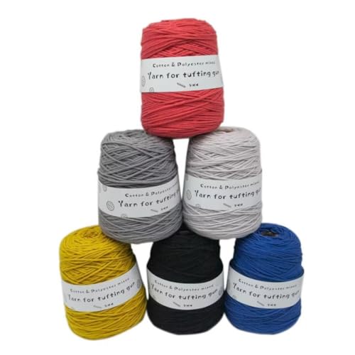 LSQXSS 6 x 458-g-Knäuel aus verschiedenen Tufting-Garnen, farbigem Poly- und Baumwollgarn, 8-fädigem Strick-Webgarn für Tufting-Pistole und Lochnadel, 5-mm-Häkelnadelgarn für Teppich/Pullover/Schal LSQXSS 6 x 458-g-Knäuel aus verschiedenen Tufting-Garnen, farbigem Poly- und Baumwollgarn, 8-fädigem Strick-Webgarn für Tufting-Pistole und Lochnadel, 5-mm-Häkelnadelgarn für Teppich/Pullover/Schal von LSQXSS