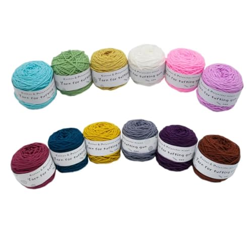 Tufting-Pistolengarn,strapazierfähiges Mischwollknäuel aus Polyester und Baumwolle,100g Strick-Häkel-Stickgarn,48 Farben getuftetes Garn,100 Meter pro Rolle,8-fädiges Garn zum Tuften von Teppichen Tufting-Pistolengarn,strapazierfähiges Mischwollknäuel aus Polyester und Baumwolle,100g Strick-Häkel-Stickgarn,48 Farben getuftetes Garn,100 Meter pro Rolle,8-fädiges Garn zum Tuften von Teppichen von LSQXSS