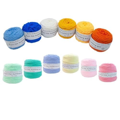 Tufting-Pistolengarn,strapazierfähiges Mischwollknäuel aus Polyester und Baumwolle,100g Strick-Häkel-Stickgarn,48 Farben getuftetes Garn,100 Meter pro Rolle,8-fädiges Garn zum Tuften von Teppichen Tufting-Pistolengarn,strapazierfähiges Mischwollknäuel aus Polyester und Baumwolle,100g Strick-Häkel-Stickgarn,48 Farben getuftetes Garn,100 Meter pro Rolle,8-fädiges Garn zum Tuften von Teppichen von LSQXSS