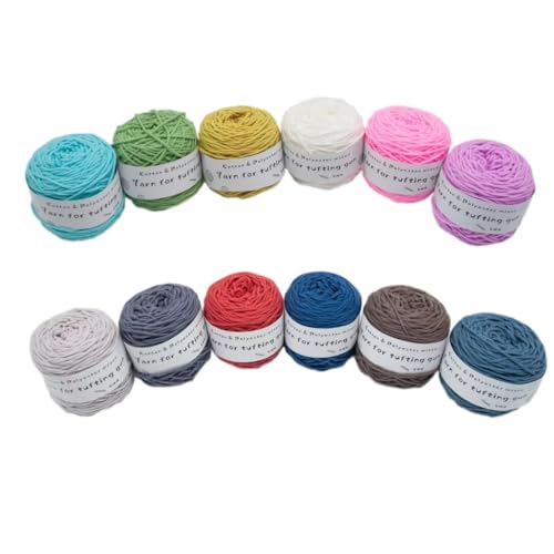 Tufting-Pistolengarn,strapazierfähiges Mischwollknäuel aus Polyester und Baumwolle,100g Strick-Häkel-Stickgarn,48 Farben getuftetes Garn,100 Meter pro Rolle,8-fädiges Garn zum Tuften von Teppichen von LSQXSS