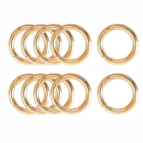 LSRVNM 10 Stück 38mm Runde Karabinerhaken, Sehr Robust Zinklegierung Runde Karabiner Ring Karabinerhaken Rund Karabiner Rund O Ring für Schlüsselanhänger, Tasche, Schmuck, Bastelarbeiten (Hell Gold) LSRVNM 10 Stück 38mm Runde Karabinerhaken, Sehr Robust Zinklegierung Runde Karabiner Ring Karabinerhaken Rund Karabiner Rund O Ring für Schlüsselanhänger, Tasche, Schmuck, Bastelarbeiten (Hell Gold) von LSRVNM