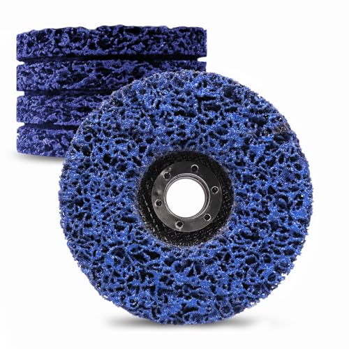 LSTOPGO 5 Stück CSD Scheibe, Ø 125 mm,Bohrungsdurchmesser 22mm,Reinigungsscheibe Set für Winkelschleifer,für Rostentfernung Schweißnähte entfernen Sie Farbe,Rost und Oxidation (blau, 5 Stück) von LSTOPGO