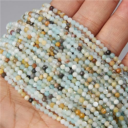 2 mm, 3 mm, 4 mm, facettierte Naturstein-Quarz-Kristallperlen, runde Zirkon-Aquamarin-Perle für DIY-Schmuckherstellung, 38,1 cm Strang, 32 Amazonite-4 mm, ca. 90 Perlen 2 mm, 3 mm, 4 mm, facettierte Naturstein-Quarz-Kristallperlen, runde Zirkon-Aquamarin-Perle für DIY-Schmuckherstellung, 38,1 cm Strang, 32 Amazonite-4 mm, ca. 90 Perlen von LSYLXBAI