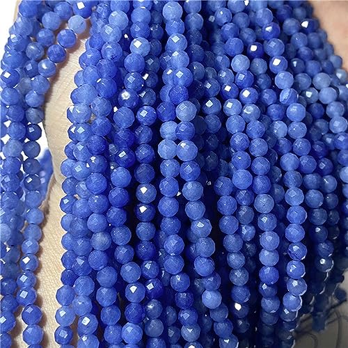 mm, 3 mm, 4 mm, facettierte Naturstein-Quarz-Kristallperlen, runde Zirkon-Aquamarin-Perle für DIY-Schmuckherstellung, 38,1 cm Strang, 40 blaue Achat-2 mm, ca. 175 Perlen von LSYLXBAI