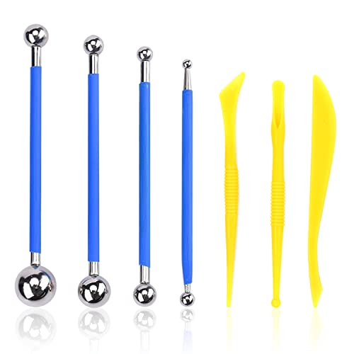 Set aus 4 Metallkugeln mit 3 Allzweckmessern, Stylus-Spitzenwerkzeug, Dichtungskugel, Metallkugel-Fondantwerkzeug, DIY-Backdekorationswerkzeug zum Backen, Dekorieren von Kuchen, Fliesenfugen und mehr von LSYYSL