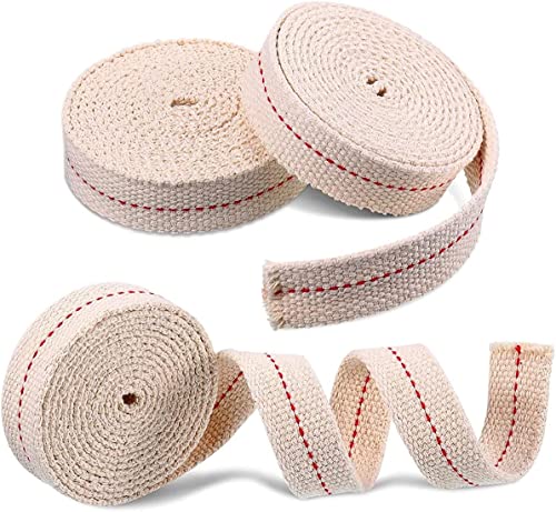 3 Rollen starker flacher Baumwolldocht, 2/5 Zoll Öllaterne Docht für Kerosinbrenner, Ofenbeleuchtung, Öllaterne, Öllampe, Docht, Rollenherstellung, DIY-Zubehör von LTKJ