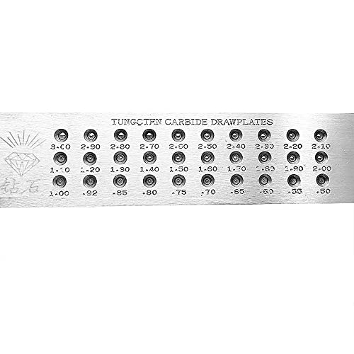 Wolframkarbiddraht, 30 Löcher, für Schmuckherstellung, halbrund, 0,5 - 3,0 mm Wolframkarbiddraht, 30 Löcher, für Schmuckherstellung, halbrund, 0,5 - 3,0 mm von LTKJ