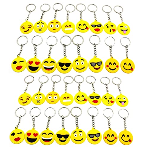 LTLSZRN 32 Stück Mini Schlüsselanhänger, Anhänger Set, Key Ring für Kinder, Silikon Schlüsselringe, Metall-Schlüsselring, Schlüsselanhänger mit Spaltringe,Party Geburtstag Anhänger Dekorationen von LTLSZRN