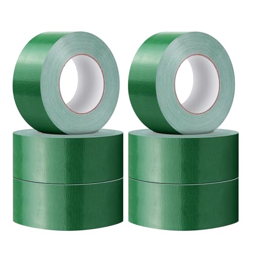LTPAG 6 Rollen Panzertape Extra Stark, 5cm x 25m Wasserdichtes Reparaturband für Innen & Außen Gewebeverstärktes Reparaturband, Klebeband Handreißbar für Verbinden Abdichten Bündeln (Grün) von LTPAG