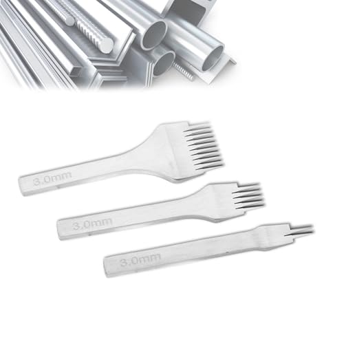 3pcs Punch Werkzeug Set, Leder Handwerkswerkzeug 3mm 2/5/10 Prong Punziereisen Leder Locher Kits Leder Meißel Locher Werkzeug DIY Schnürung Stitching Leder Meißel Set für Bastelbedarf Handarbeit 3pcs Punch Werkzeug Set, Leder Handwerkswerkzeug 3mm 2/5/10 Prong Punziereisen Leder Locher Kits Leder Meißel Locher Werkzeug DIY Schnürung Stitching Leder Meißel Set für Bastelbedarf Handarbeit von LTSQIN