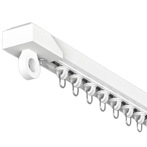 Selbstklebende Vorhangschiene Ohne Bohren, Gardinenstange Für Decken- Oder Wandmontage, Weiß, Raumteiler, Nicht Flexibel(Ceiling,3.3ft/100cm) von LTSRLL