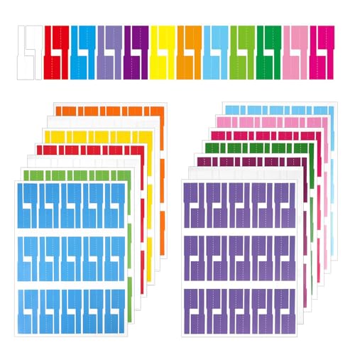 840 Stück Kabelbeschriftung, 12 Farben Kabeletiketten Selbstklebend, wasserdicht und reißfest, A4 Format für einfaches Beschriften, perfekt für Netzwerk und Strom, lösemittelbeständig und langlebig 840 Stück Kabelbeschriftung, 12 Farben Kabeletiketten Selbstklebend, wasserdicht und reißfest, A4 Format für einfaches Beschriften, perfekt für Netzwerk und Strom, lösemittelbeständig und langlebig von LTSVBO