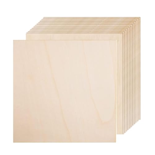 Holzmusterbretter aus Lindenholz, 5 Stück Bastel Holzplatten (20x20cm), Ideal für Laserprojekte, DIY Modelle, Kunst & Handwerk, Gemälde – Hochwertige Sperrholzplatten mit 1.5 mm Stärke von LTSVBO