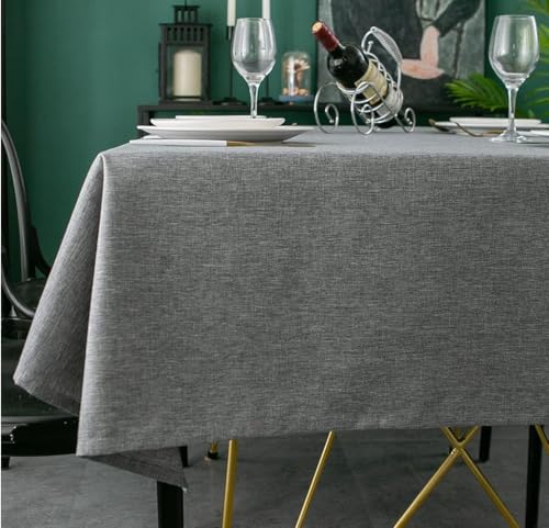 Tischdecke Abwaschbar, Grau Tischdecke 80x120cm Leinen-Optik Tischtuch aus Polyester Wasserabweisend mit Lotuseffekt, Dauerhaft Kratzfest für Wohnzimmer, Esszimmer, Balkon, Garten Tischdecke Abwaschbar, Grau Tischdecke 80x120cm Leinen-Optik Tischtuch aus Polyester Wasserabweisend mit Lotuseffekt, Dauerhaft Kratzfest für Wohnzimmer, Esszimmer, Balkon, Garten von LTSVBO