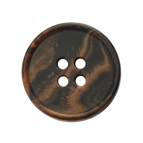 LTWHOME INOTIONSTYLE OEKO-TEX® Öko-Knopf set aus recyceltem Horn 20mm 4-Loch-Knöpfe für Mantel Pullover in Dunkelbraun 200 Stück 23LSK0195 von LTWHOME