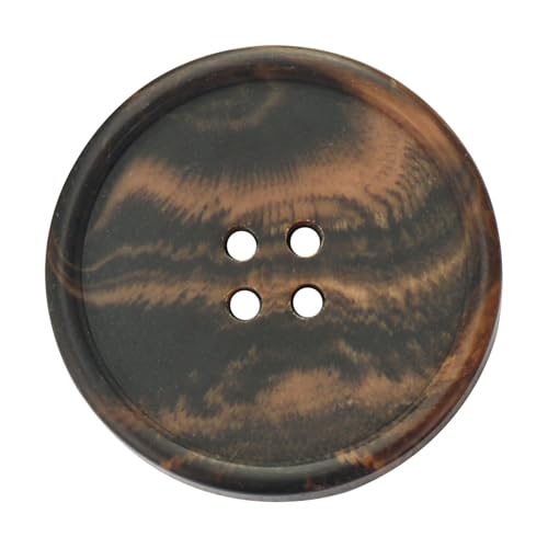 LTWHOME INOTIONSTYLE OEKO-TEX® Öko-Knopf set aus recyceltem Horn 30mm 4-Loch-Knöpfe für Mantel Pullover in Dunkelbraun 200 Stück 23LSK0195 von LTWHOME