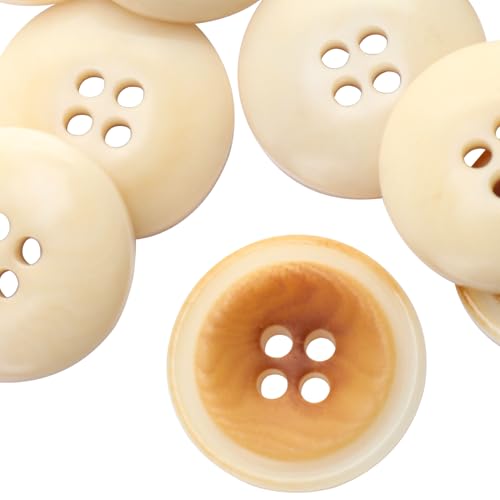 LTWHOME INOTIONSTYLE Premium Knopf 15mm/24L 4-Loch Elfenbein-Nuss-Knopf für Pullover Beige Braun 54 Stück JADT00175K LTWHOME INOTIONSTYLE Premium Knopf 15mm/24L 4-Loch Elfenbein-Nuss-Knopf für Pullover Beige Braun 54 Stück JADT00175K von LTWHOME