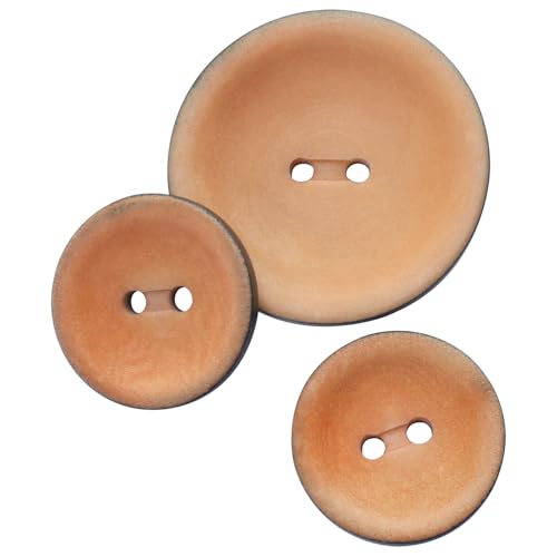 LTWHOME INOTIONSTYLE Premium Knopf-Set 20/30mm 2-Loch Elfenbein-Nuss-Knopf für Pullover, Kleidung & Nähen Braun 16 Stück JAD00172K von LTWHOME