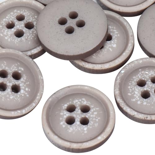 LTWHOME INOTIONSTYLE Recyceltes Knopfset – Ökologisch & Nachhaltig 20mm/32L 4-Loch-Knöpfe für Mäntel Grau 54 Stück APDTK00002FK von LTWHOME