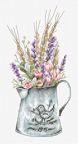 Luca-S Kreuzstich Set Blumenstrauß mit Lavendel Zählmuster von Luca-S