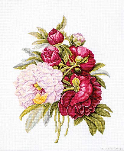 Luca-S B2354 Strauß Pfingstrosen Kreuzstichset, Baumwolle, mehrfarbig, 20x26,5cm Luca-S B2354 Strauß Pfingstrosen Kreuzstichset, Baumwolle, mehrfarbig, 20x26,5cm von LUCAS